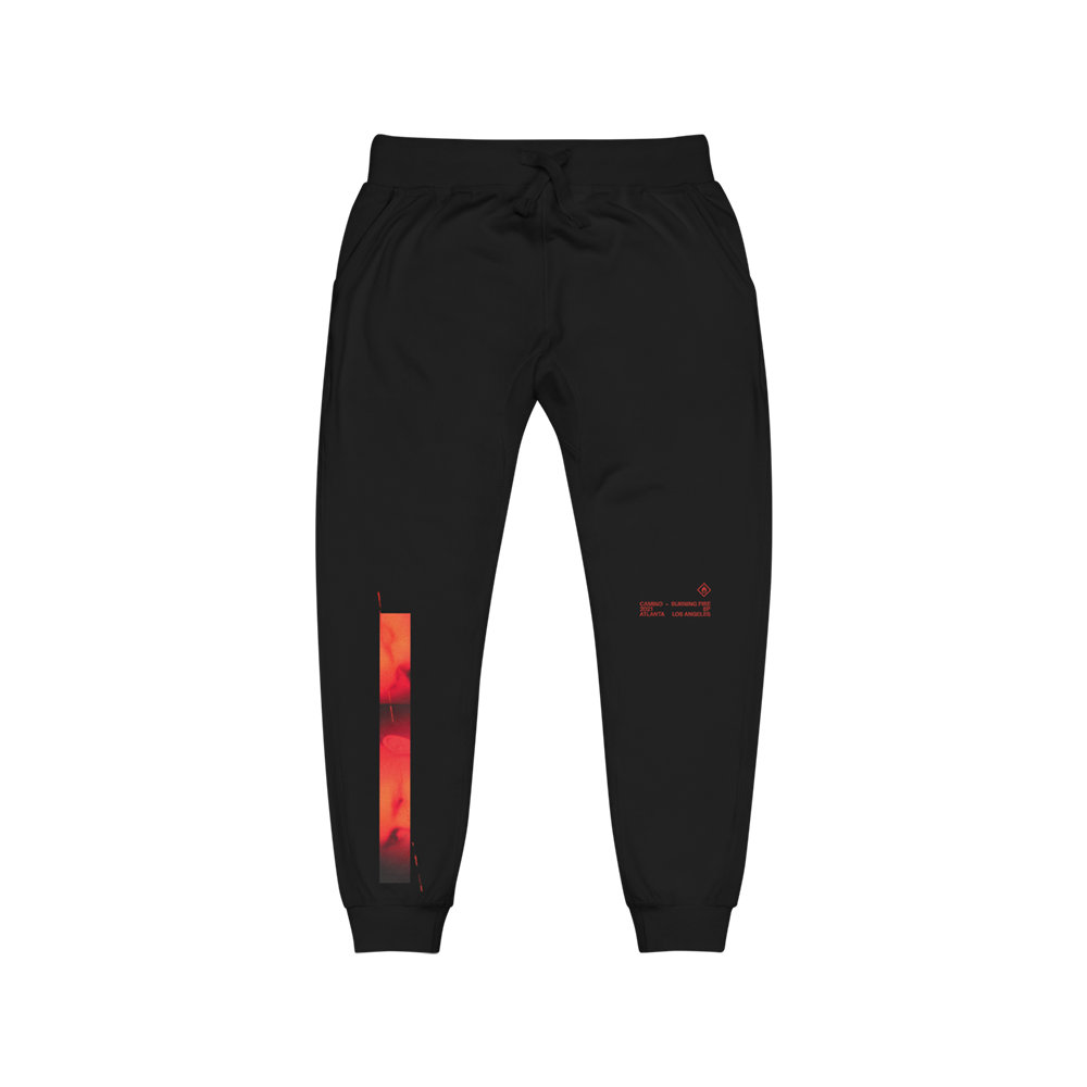 Black Burning Fire Sweatpants